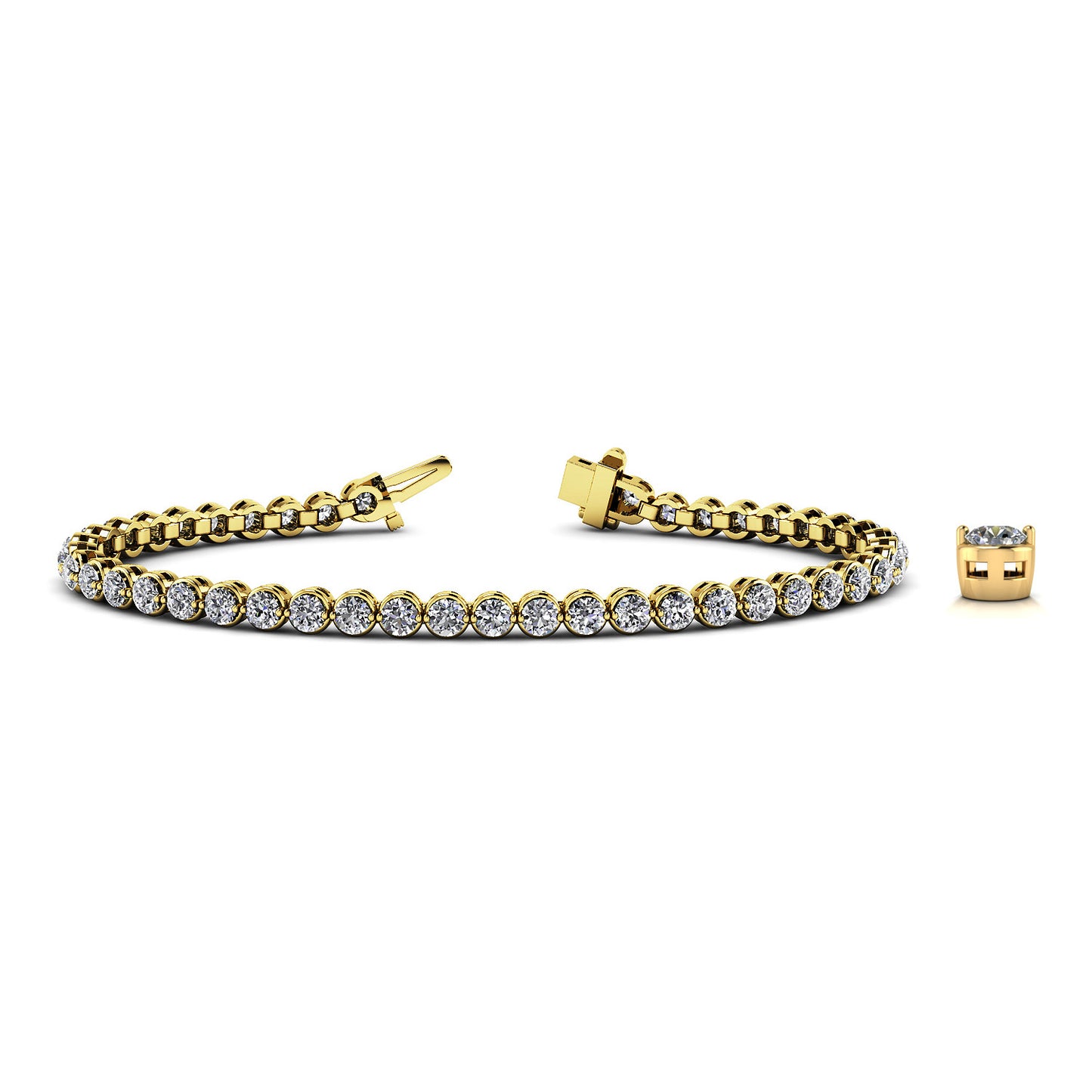 Bezel Illusion Tennis Bracelet B2051