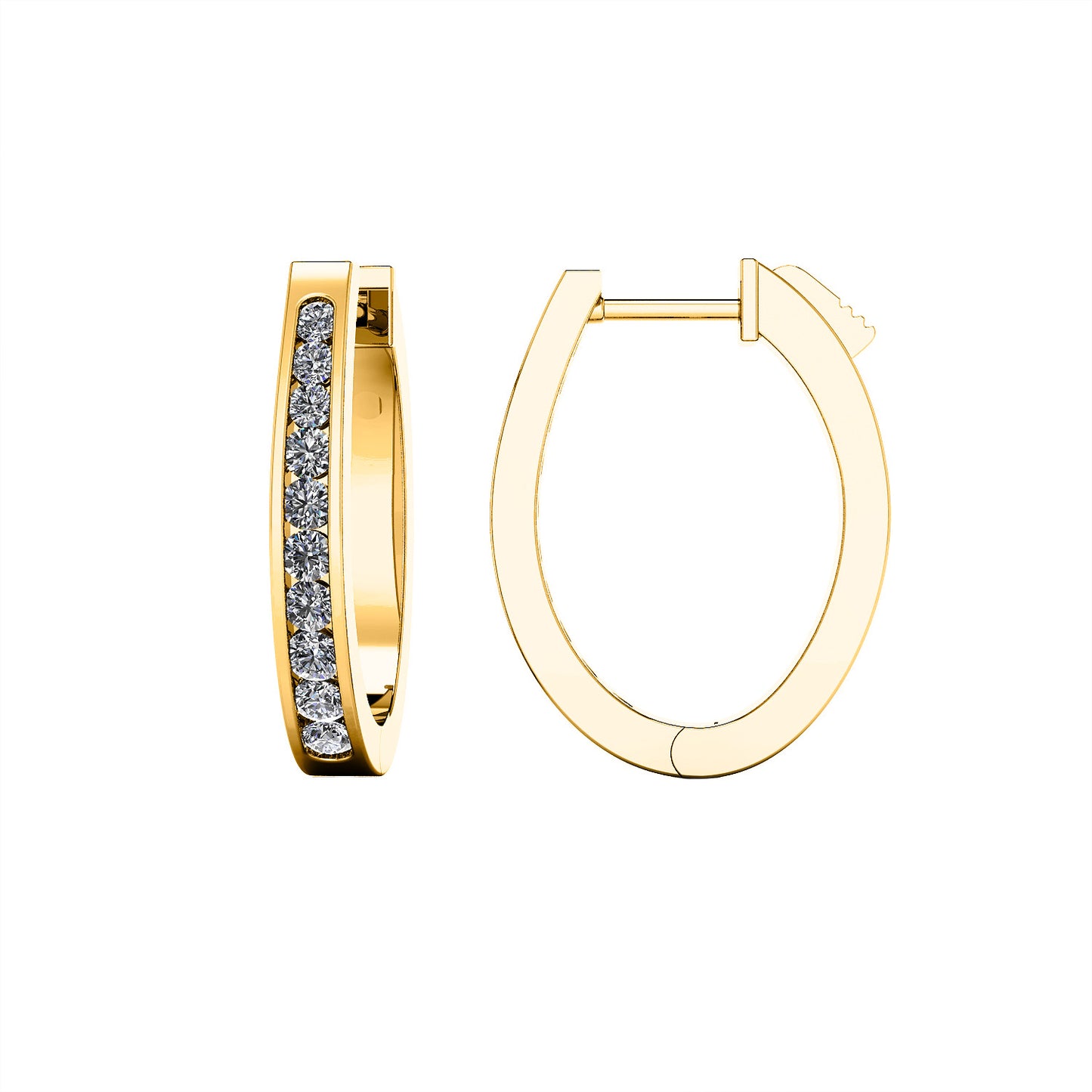 Channel-Set Diamond Hoops E3040