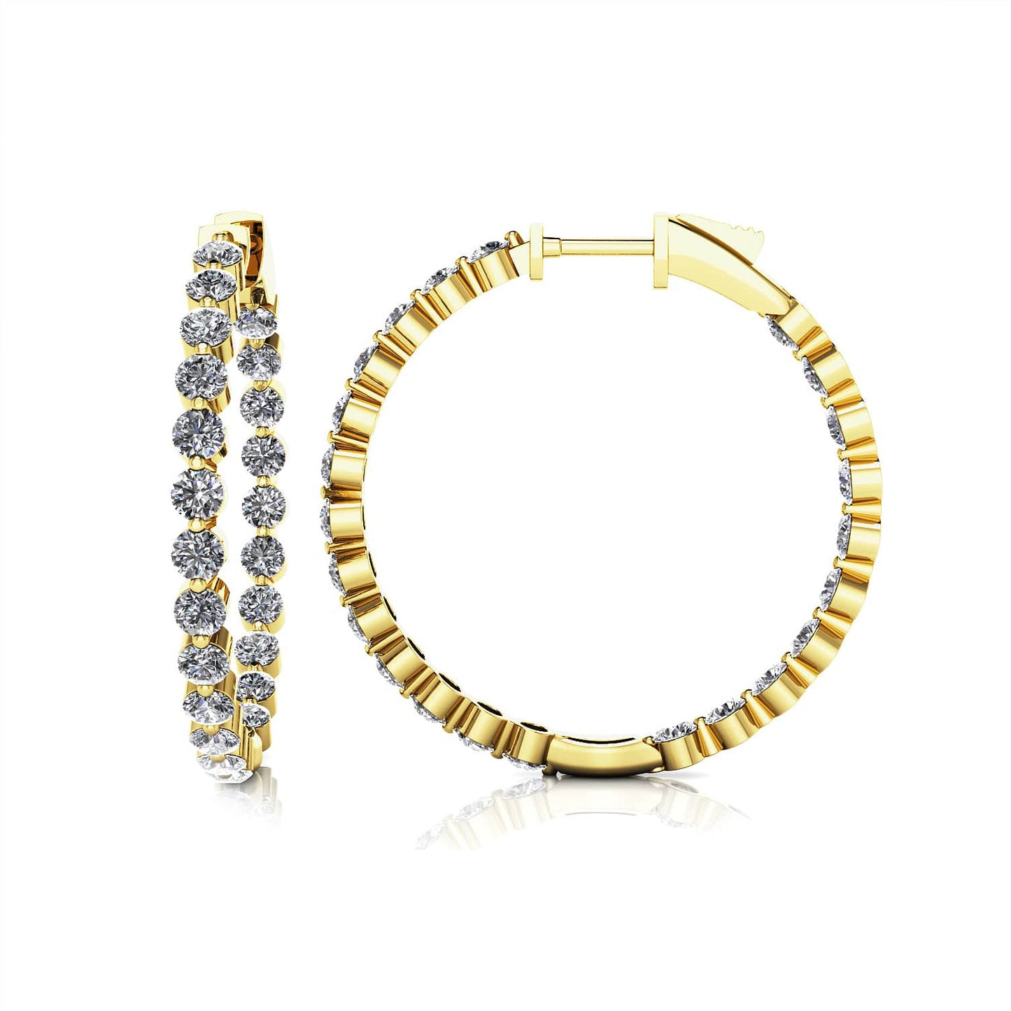 In & Out Diamond Hoops E3070