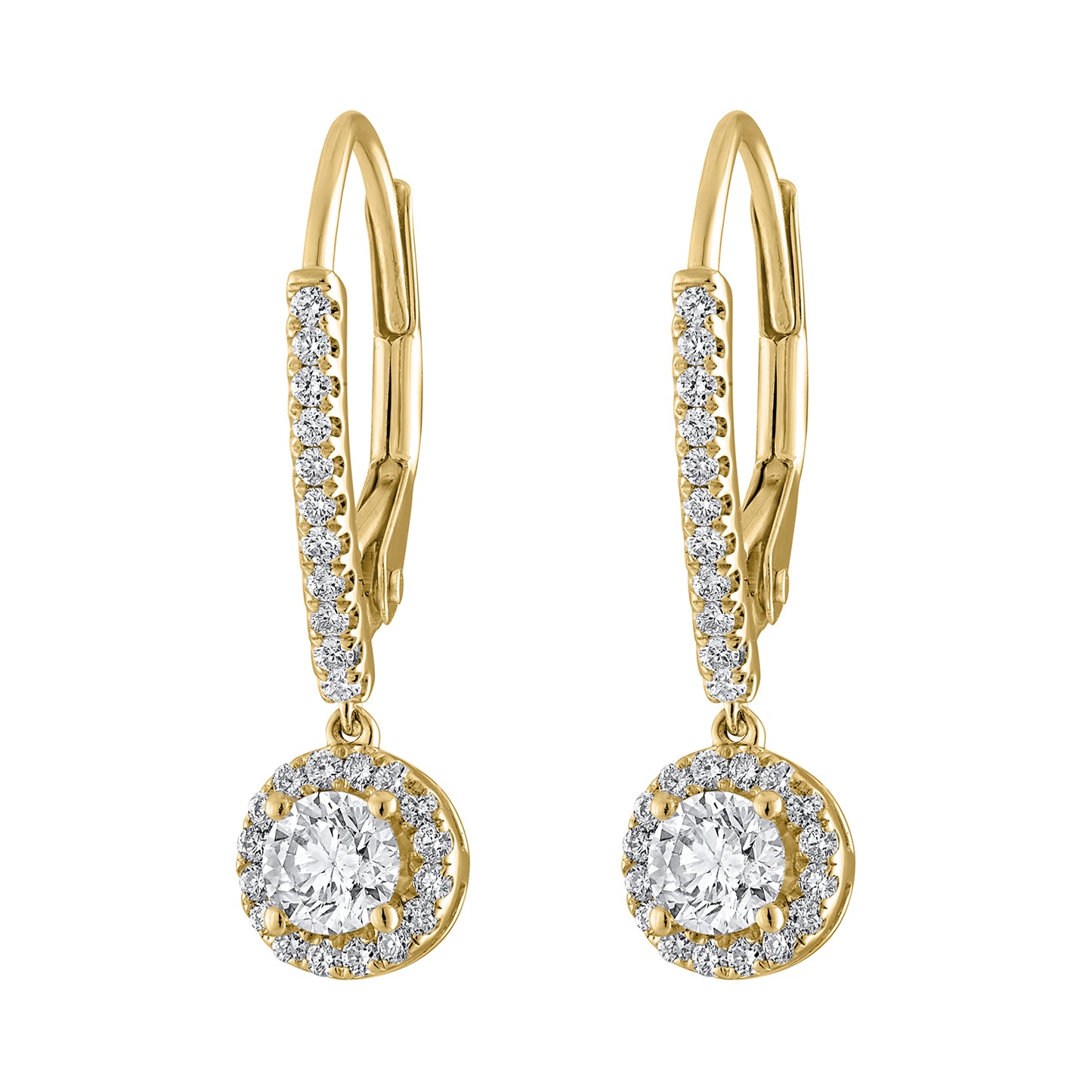 Diamond Halo Drop Earrings E3112