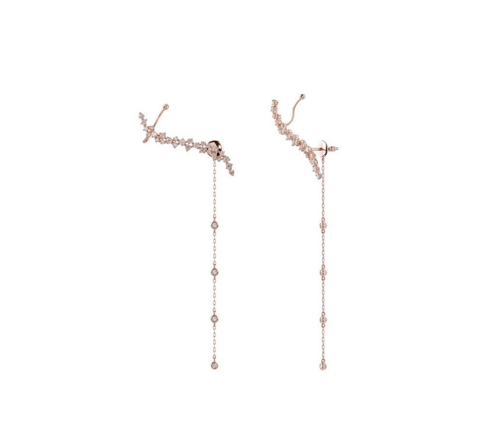 Diamond Ear Climber Chain Earrings E3117