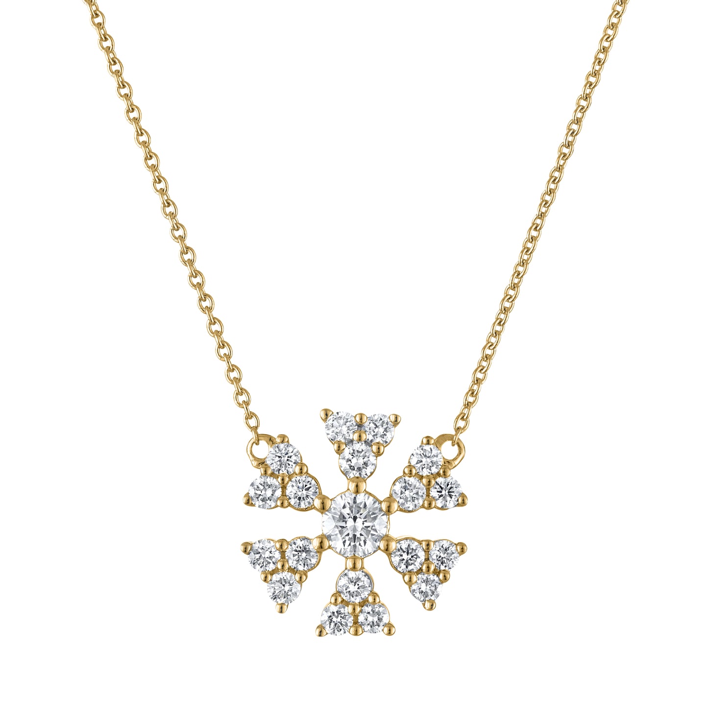 Diamond Geometric Flower Pendant NR4046