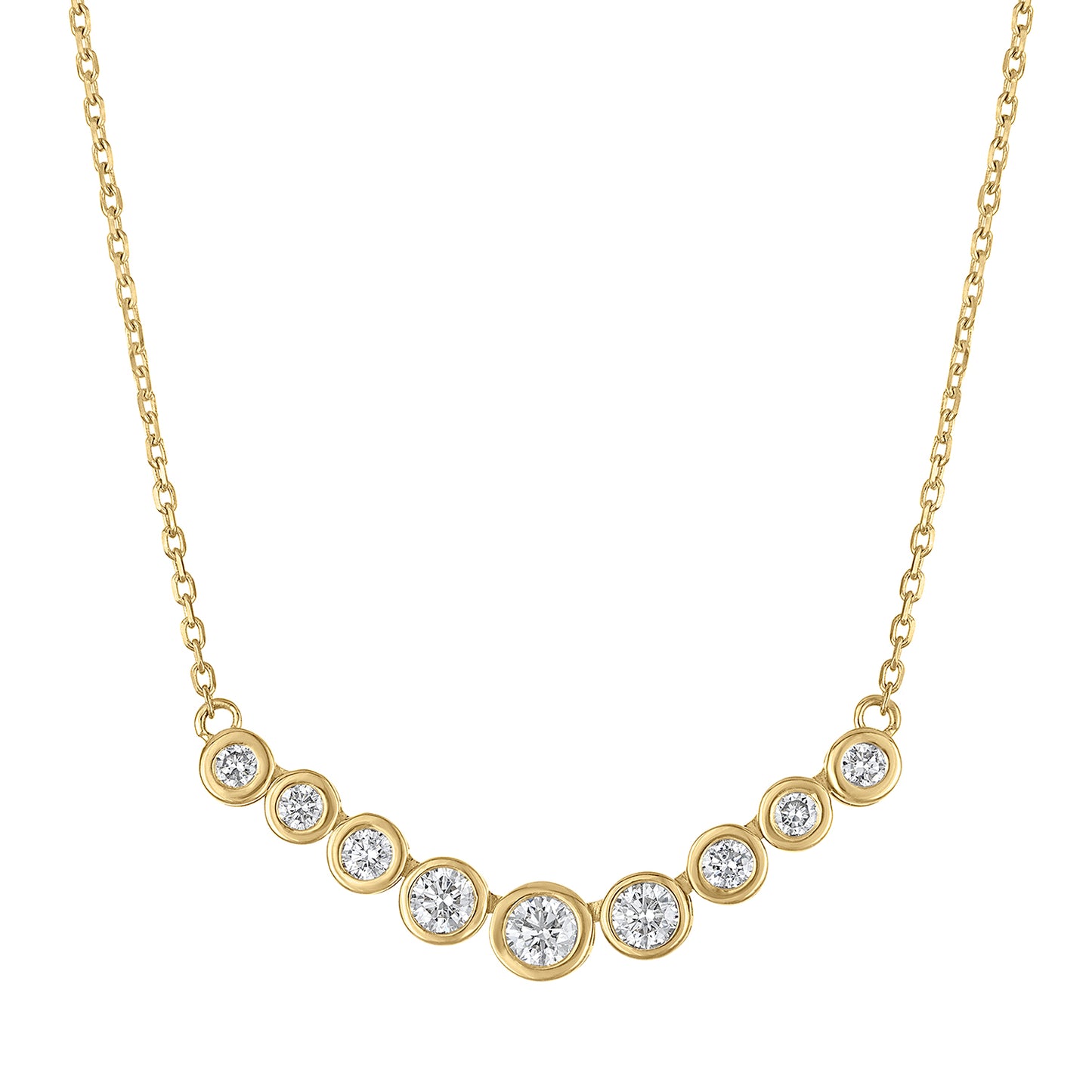 Bezel-Set Graduated Diamond Pendant NR4051