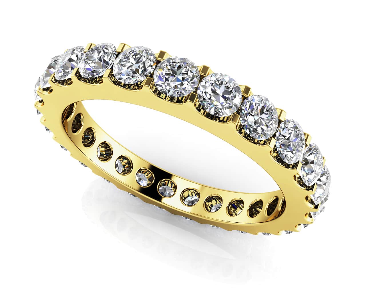Shared-Prong Scalloped Diamond Eternity Band R6072