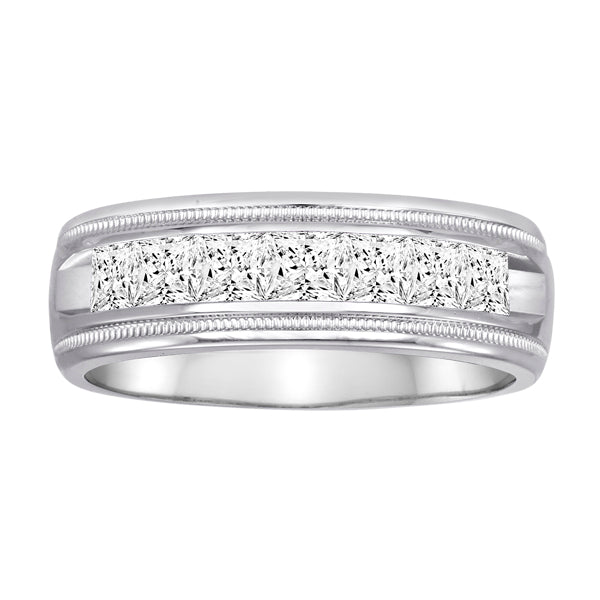 Men’s Channel Set Princess Cut Diamond Band R9002