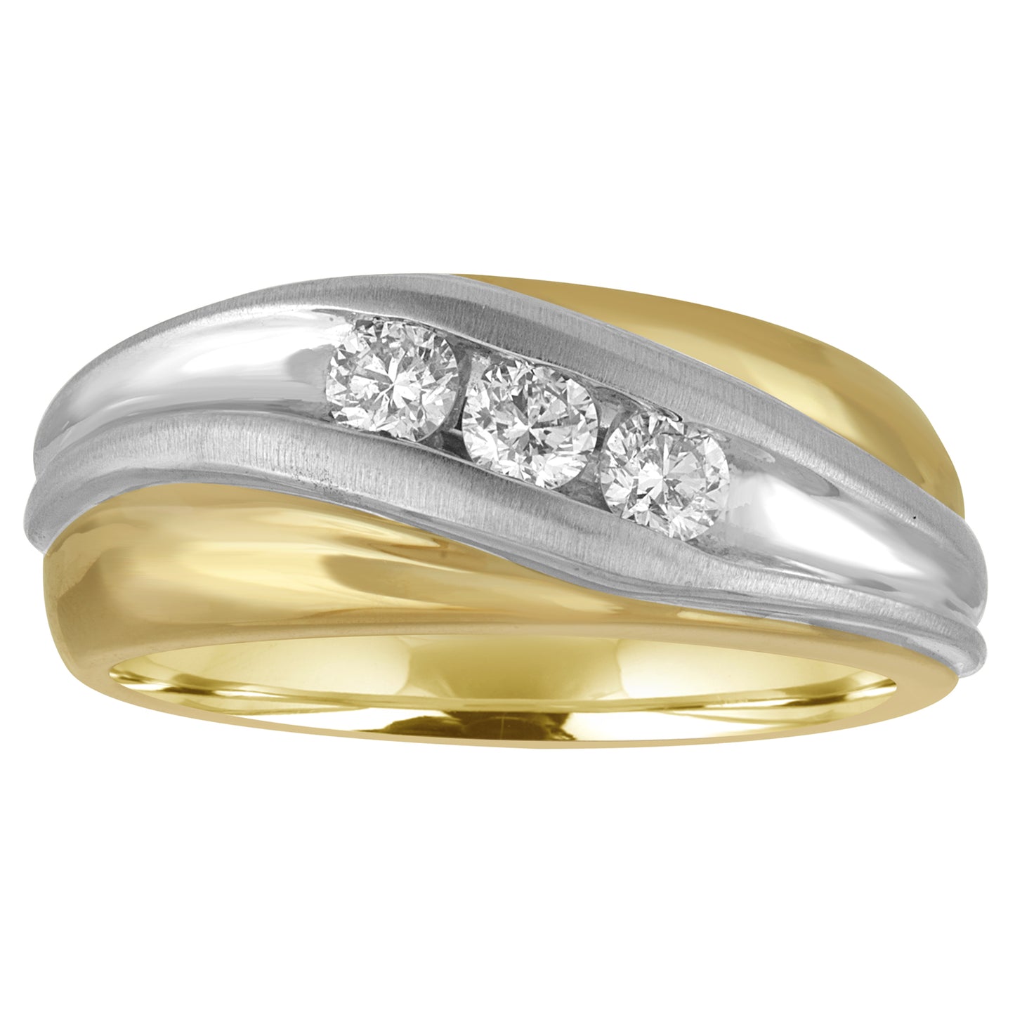 Two-Tone Men’s Diamond Band R9003