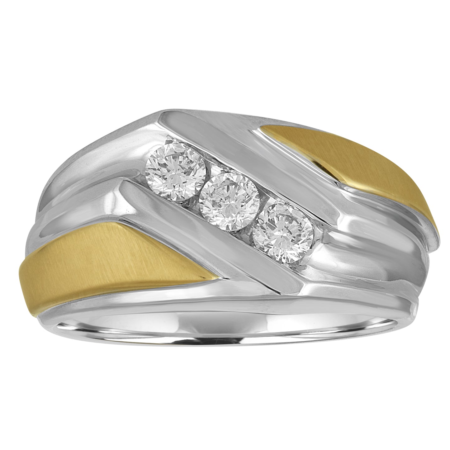 Two-Tone Men's Diamond Band R9004