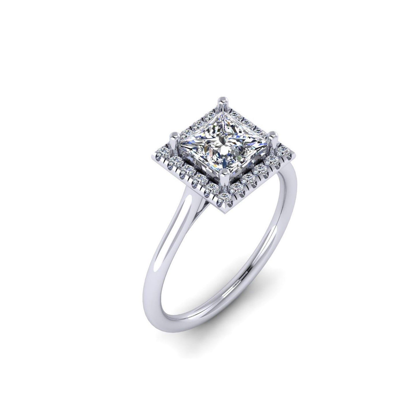 Semi-Mount Princess Halo Engagement Ring RS8316