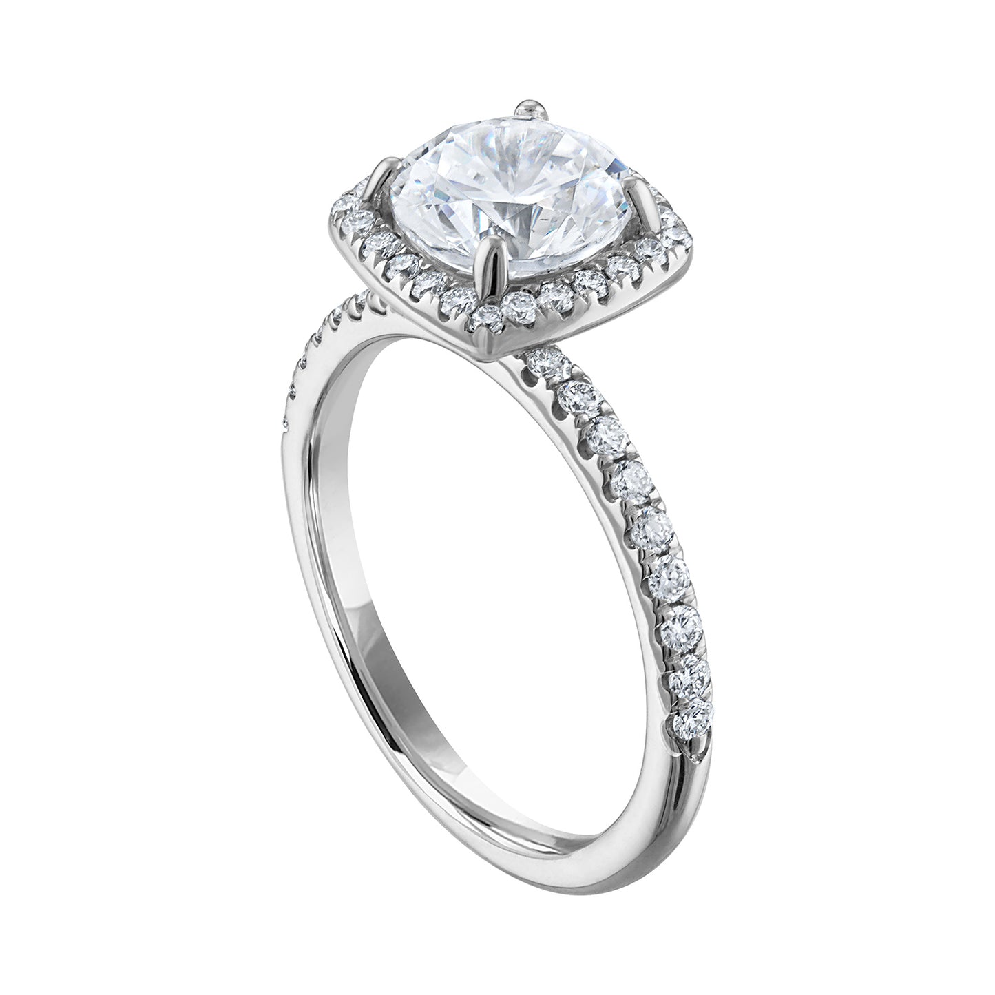 Semi-Mount Square Halo Engagement Ring RS8337