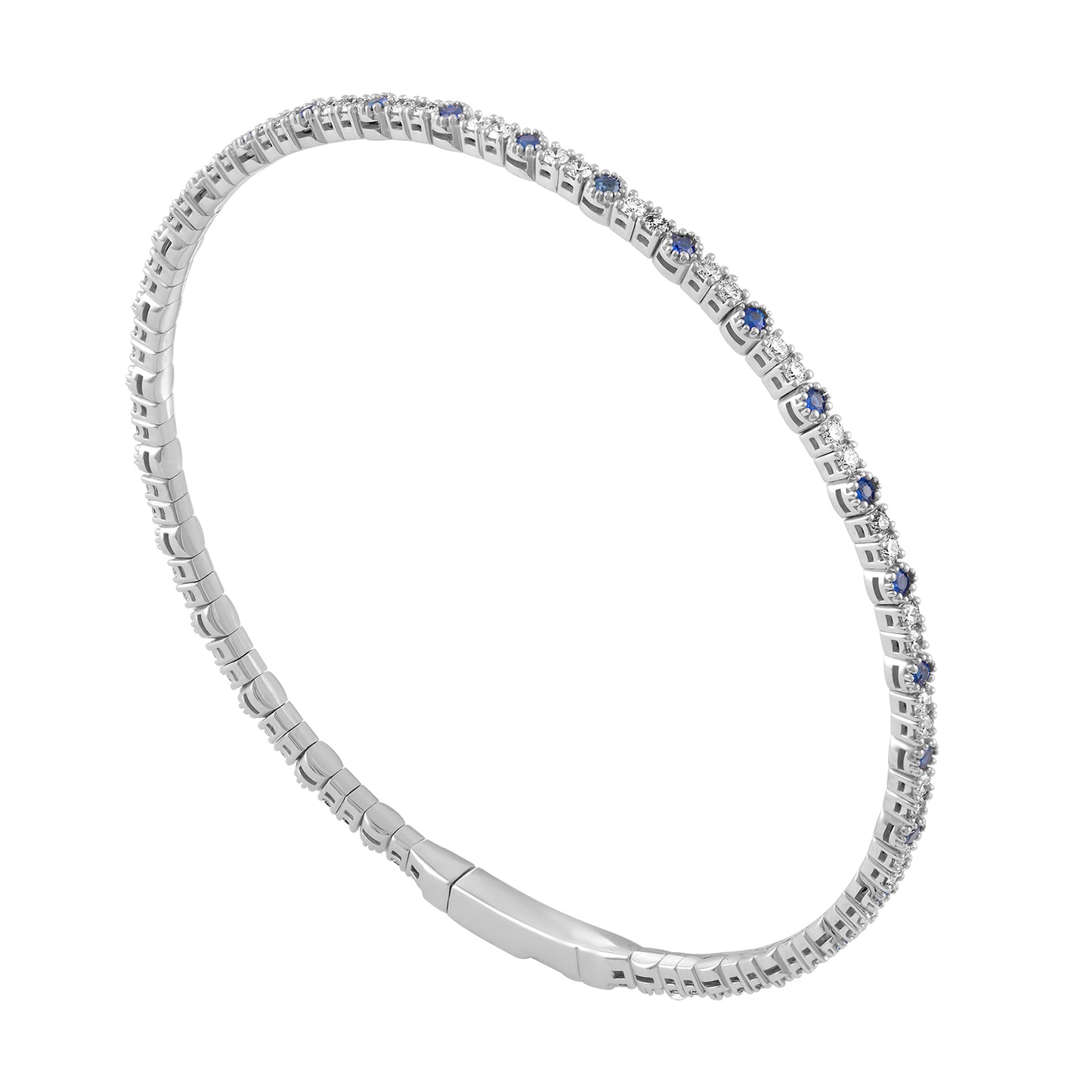 Diamonds & Color Stone Flexible Bangle BG1018