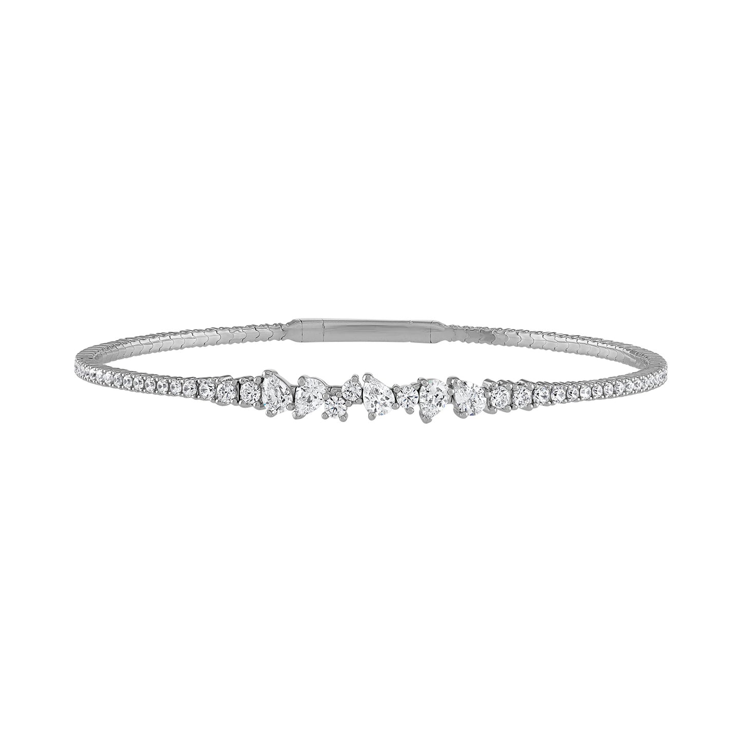 Flexible Bangle – Pear and Round Diamonds BG1045