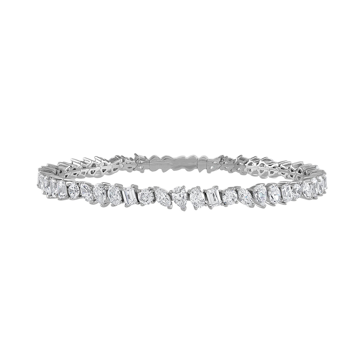 Multi-Shape Diamond Flexible Bangle BG1047