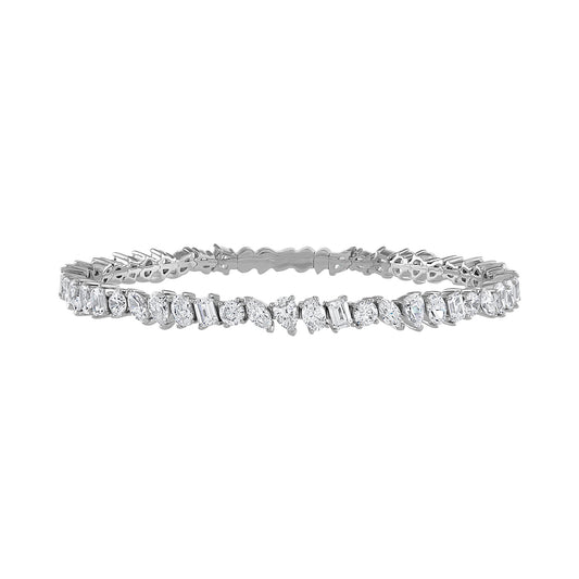 Multi-Shape Diamond Flexible Bangle BG1047