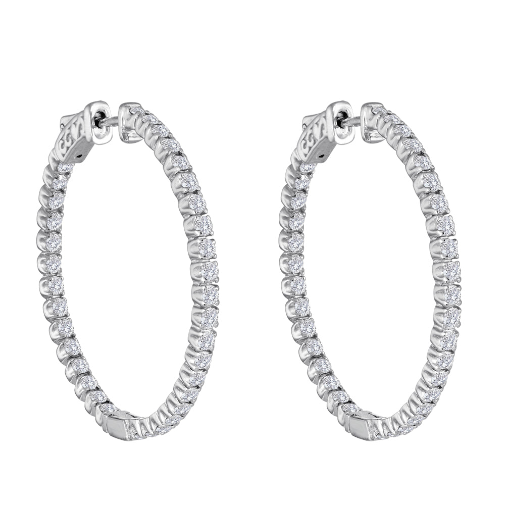 In & Out Diamond Hoops E3066