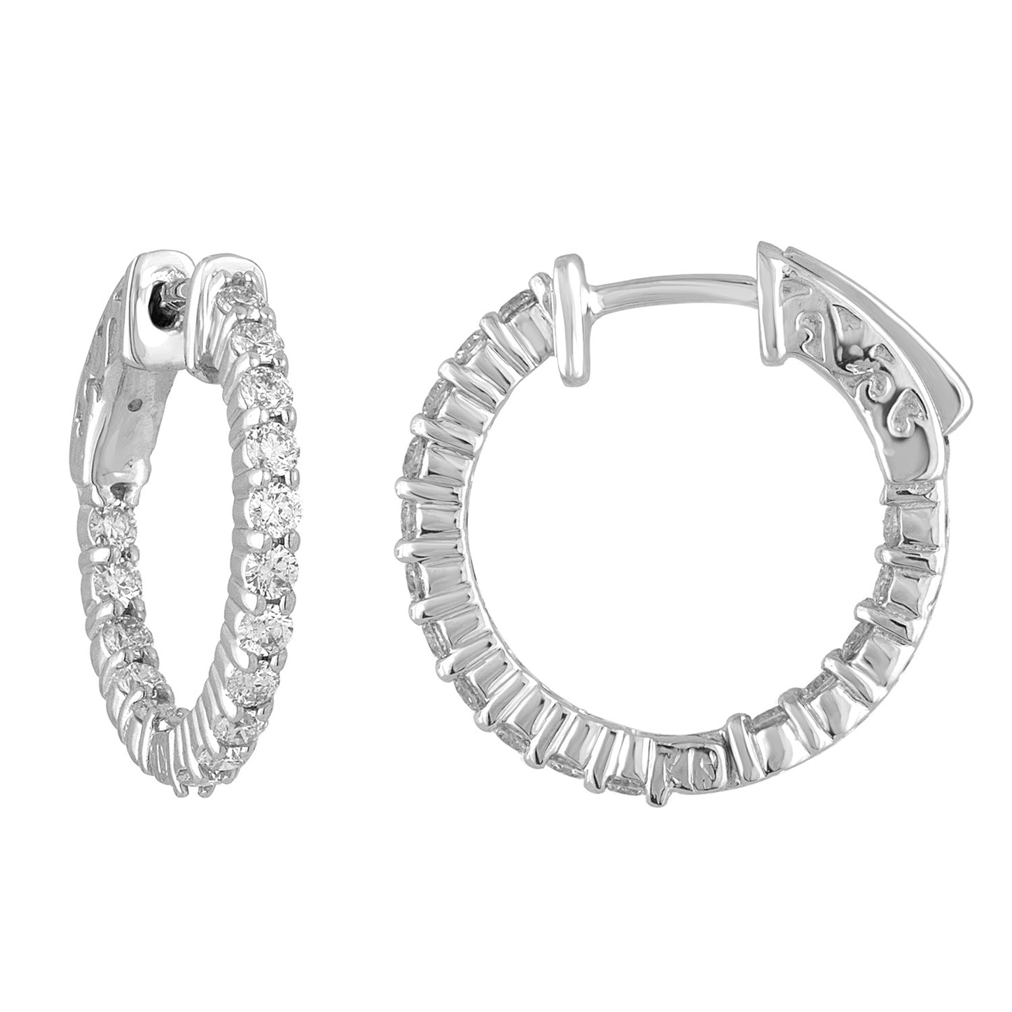 In & Out Diamond Hoops E3017