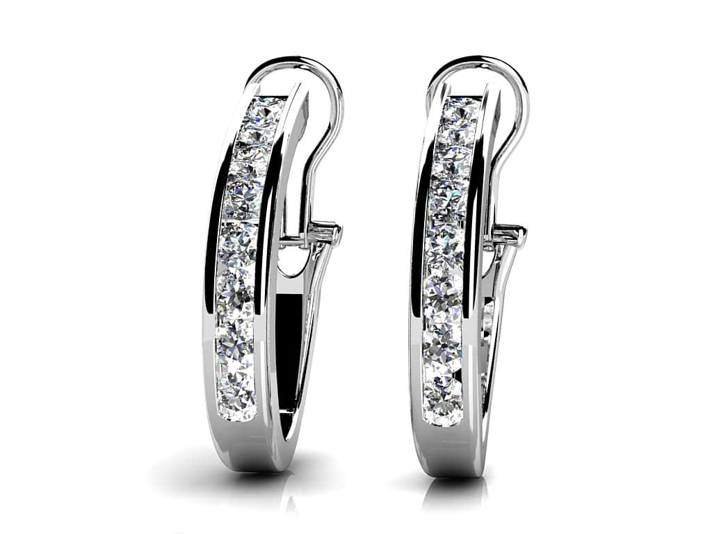 Channel-Set Diamond Hoops E3044