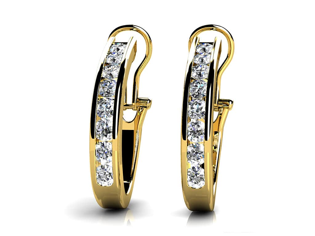 Channel-Set Diamond Hoops E3044