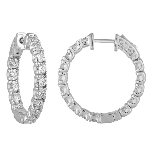 In & Out Diamond Hoops E3050