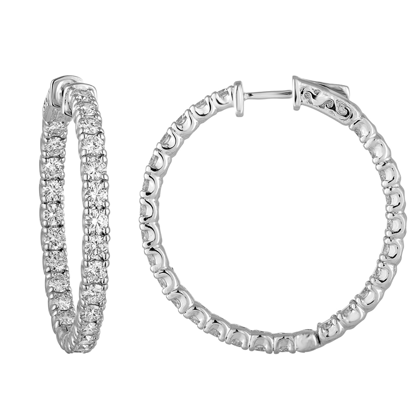 In & Out Diamond Hoops E3050