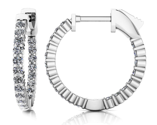 In & Out Diamond Hoops E3069