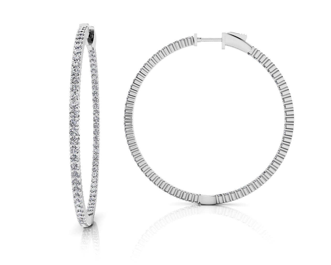 In & Out Diamond Hoops E3069