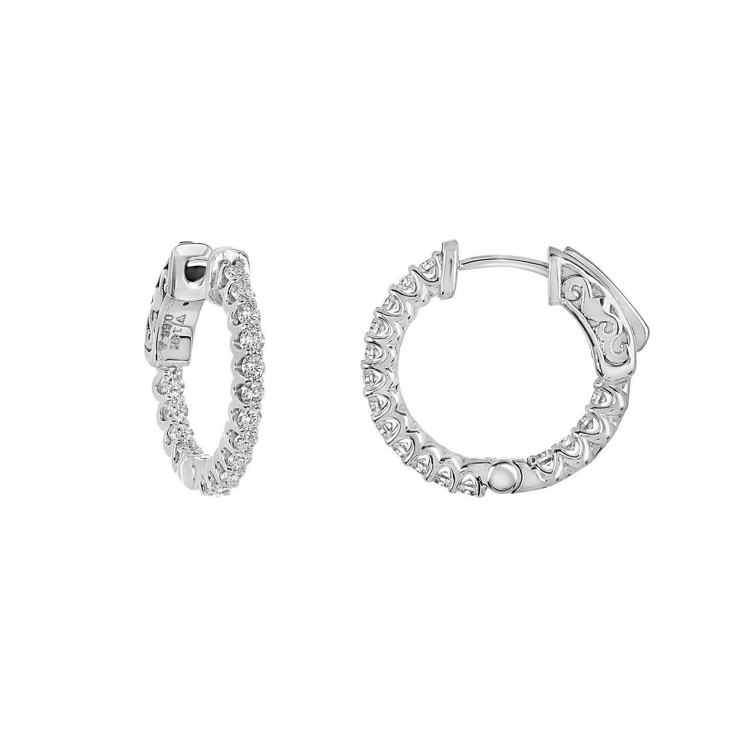 In & Out Diamond Hoops E3071