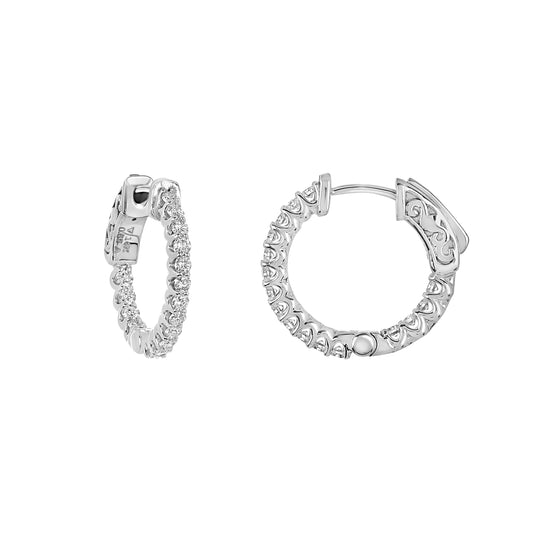 In & Out Diamond Hoops E3071