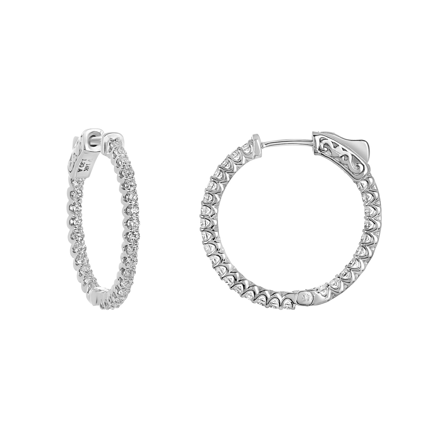 In & Out Diamond Hoops E3071