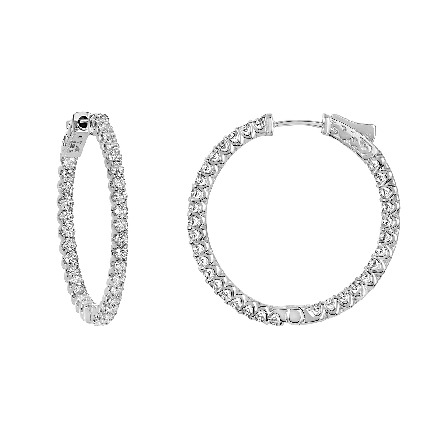 In & Out Diamond Hoops E3071