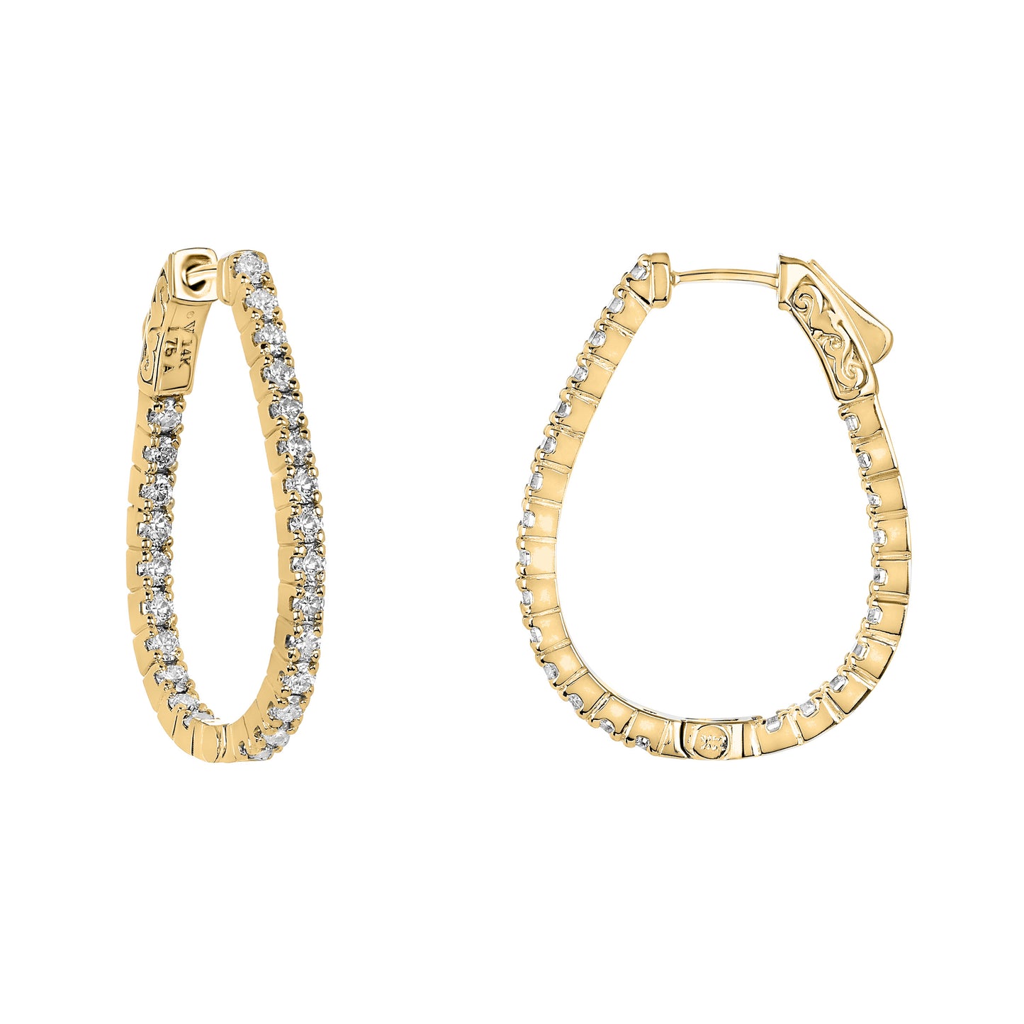 In & Out Diamond Hoops E3072