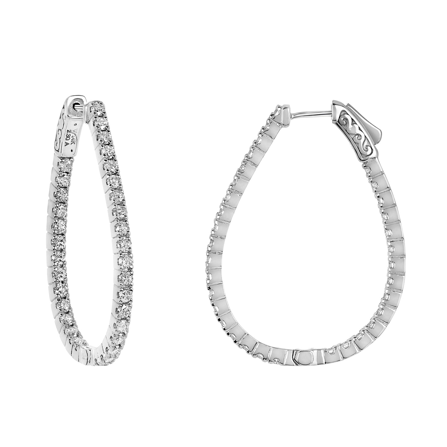 In & Out Diamond Hoops E3072