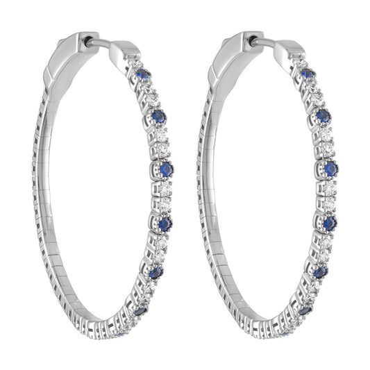 Flexible Hoops Diamond & Sapphire E3079