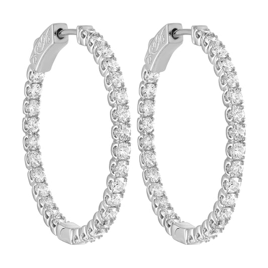 In & Out Diamond Hoops E3080