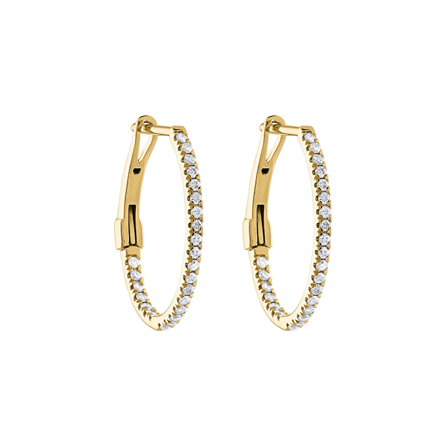 Oval In & Out Diamond Hoops E3084