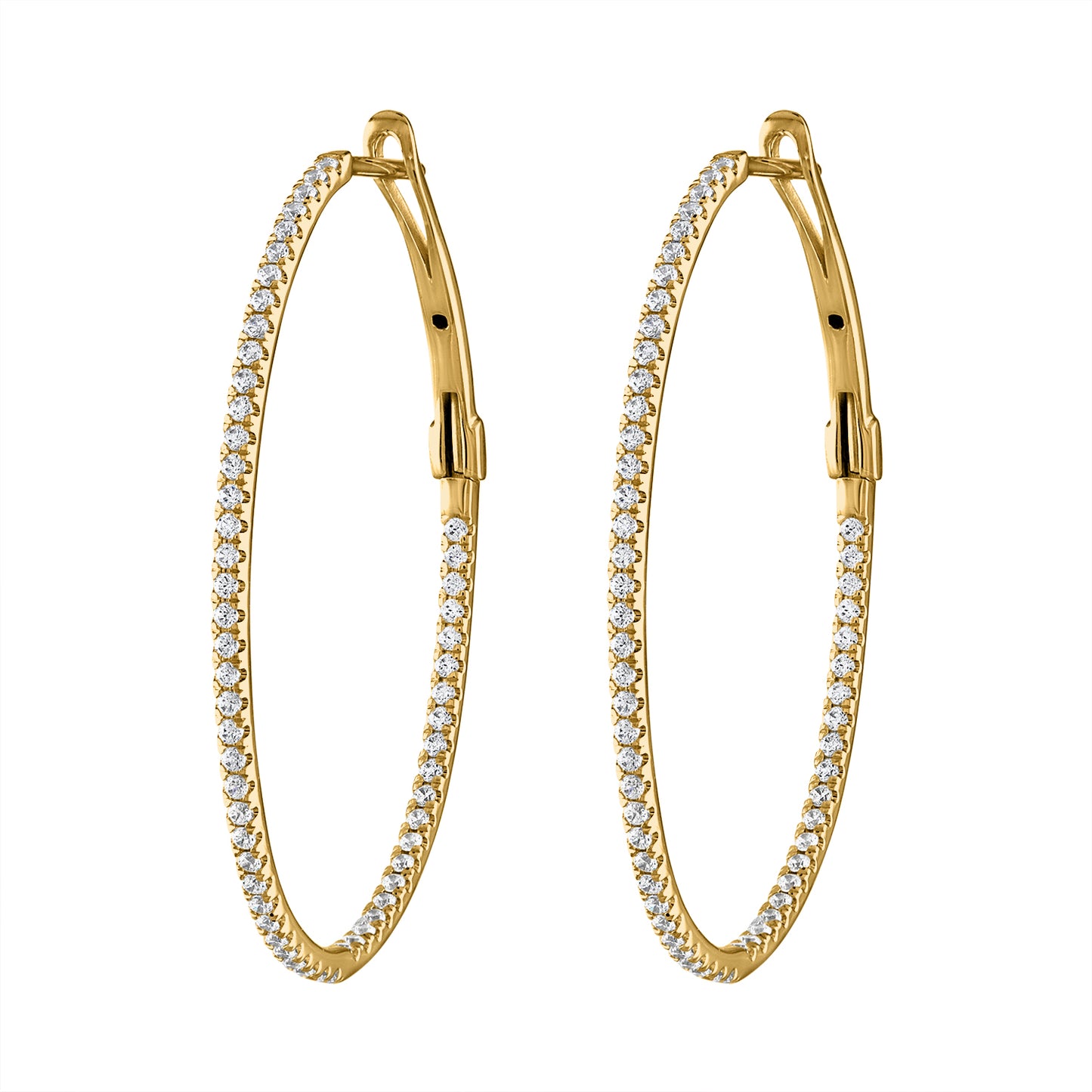 Oval In & Out Diamond Hoops E3084