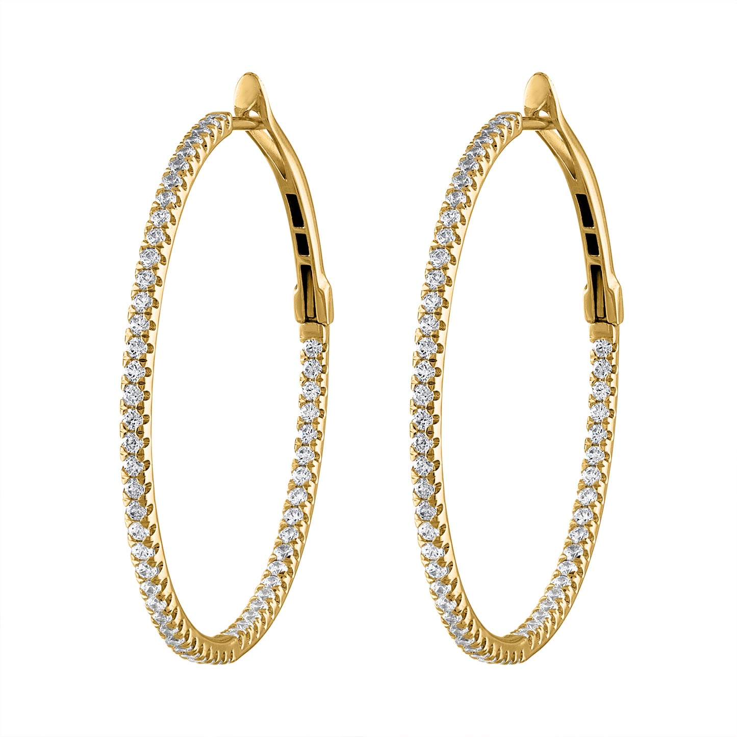 In & Out Diamond Hoops E3085