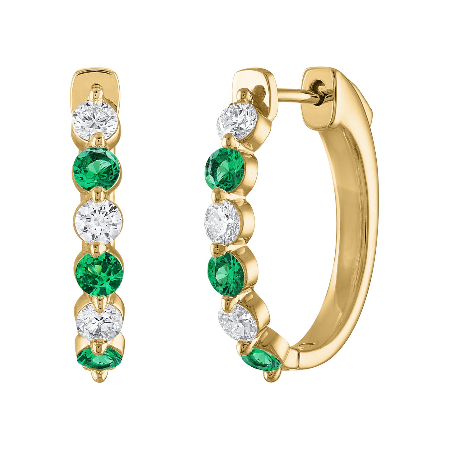 Emerald & Diamond Hoops E3096