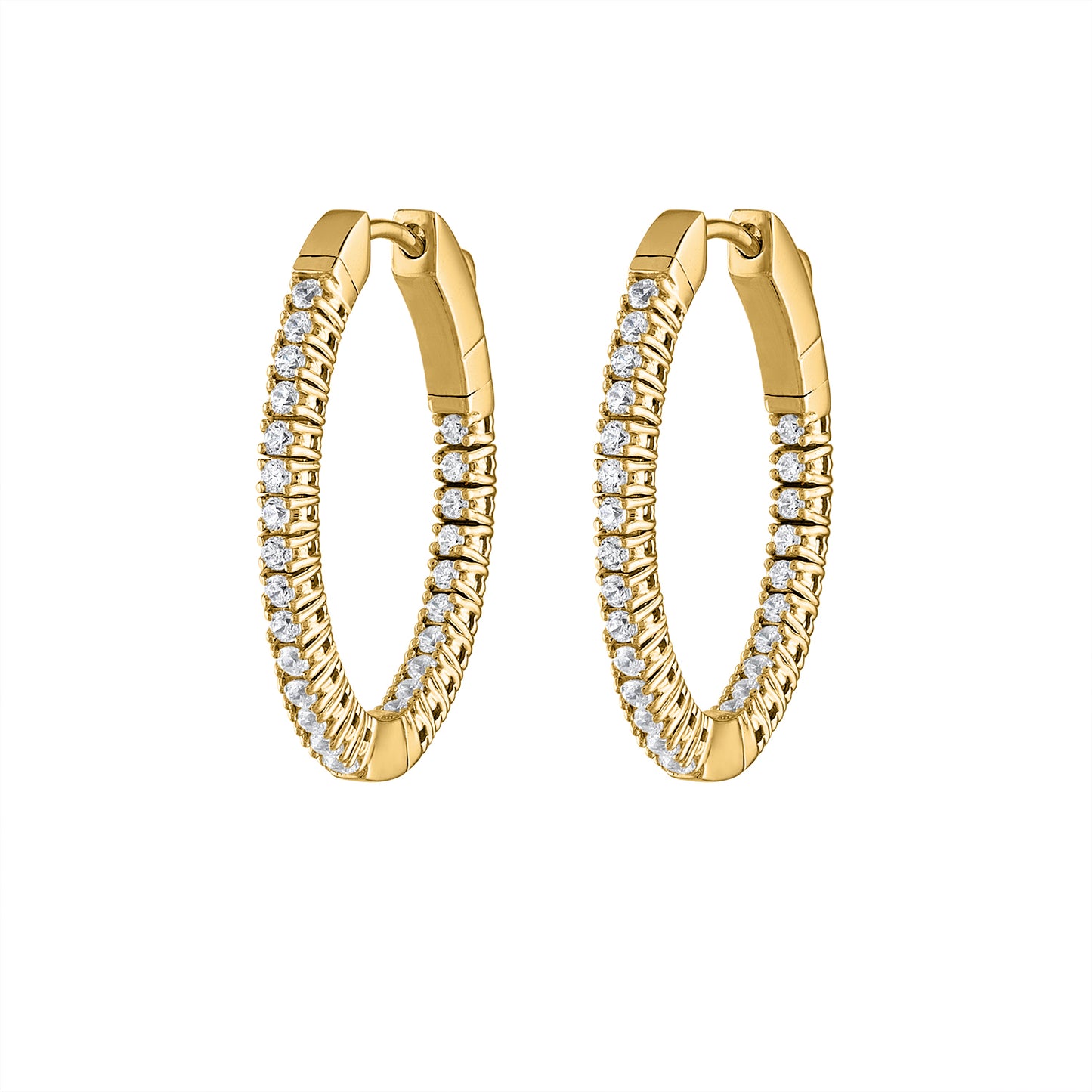 Oval In & Out Flexible Diamond Hoops E3100