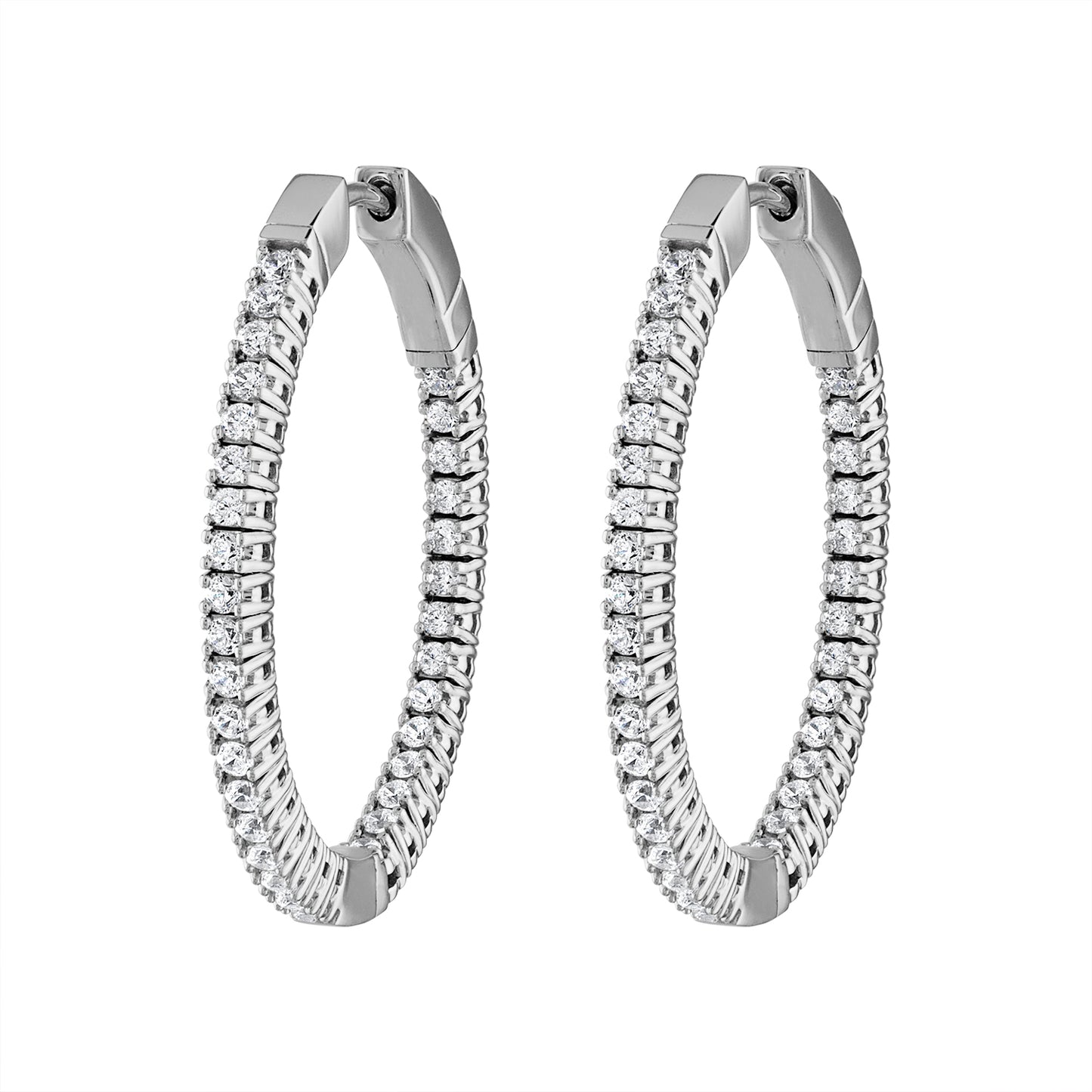 Oval In & Out Flexible Diamond Hoops E3100