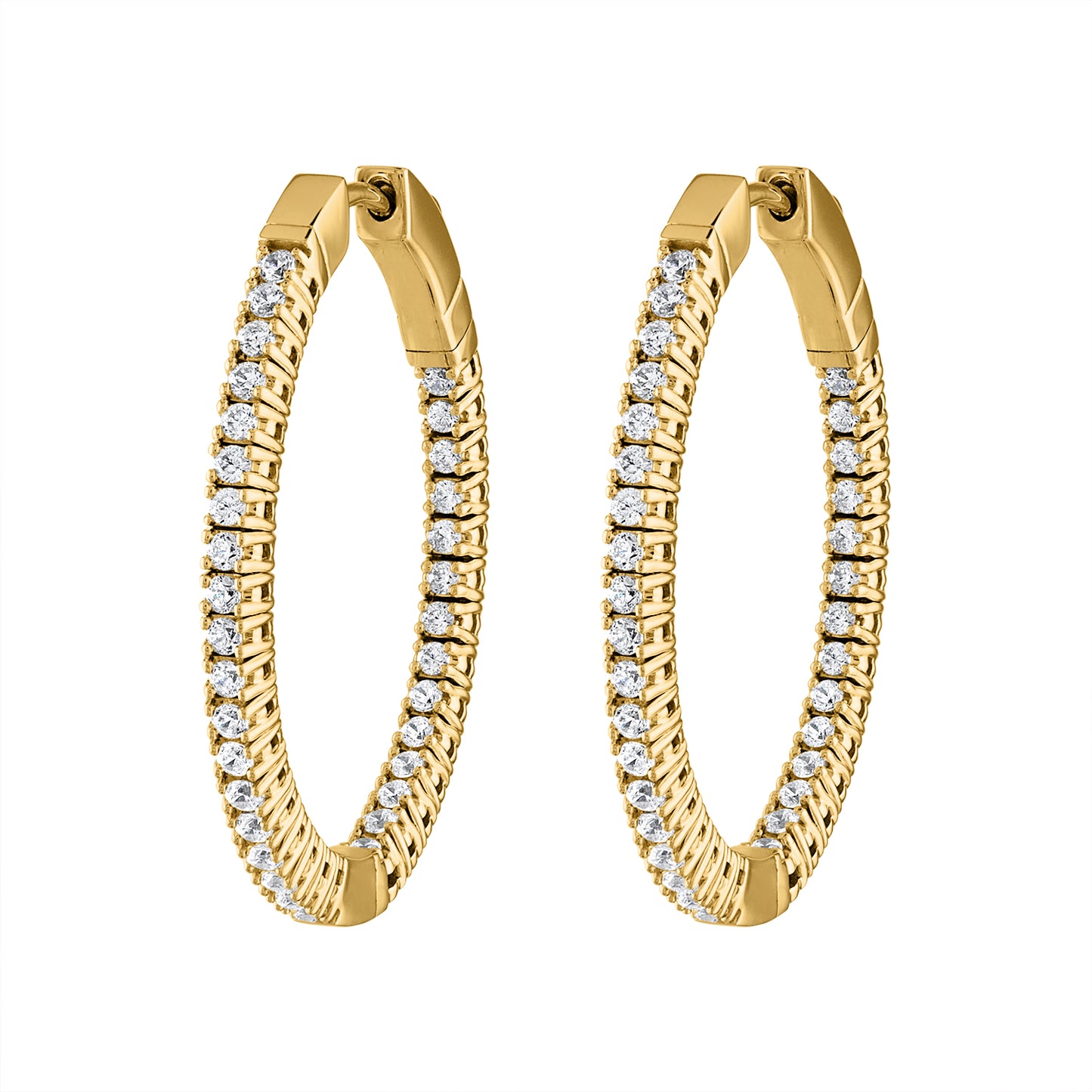 Oval In & Out Flexible Diamond Hoops E3100