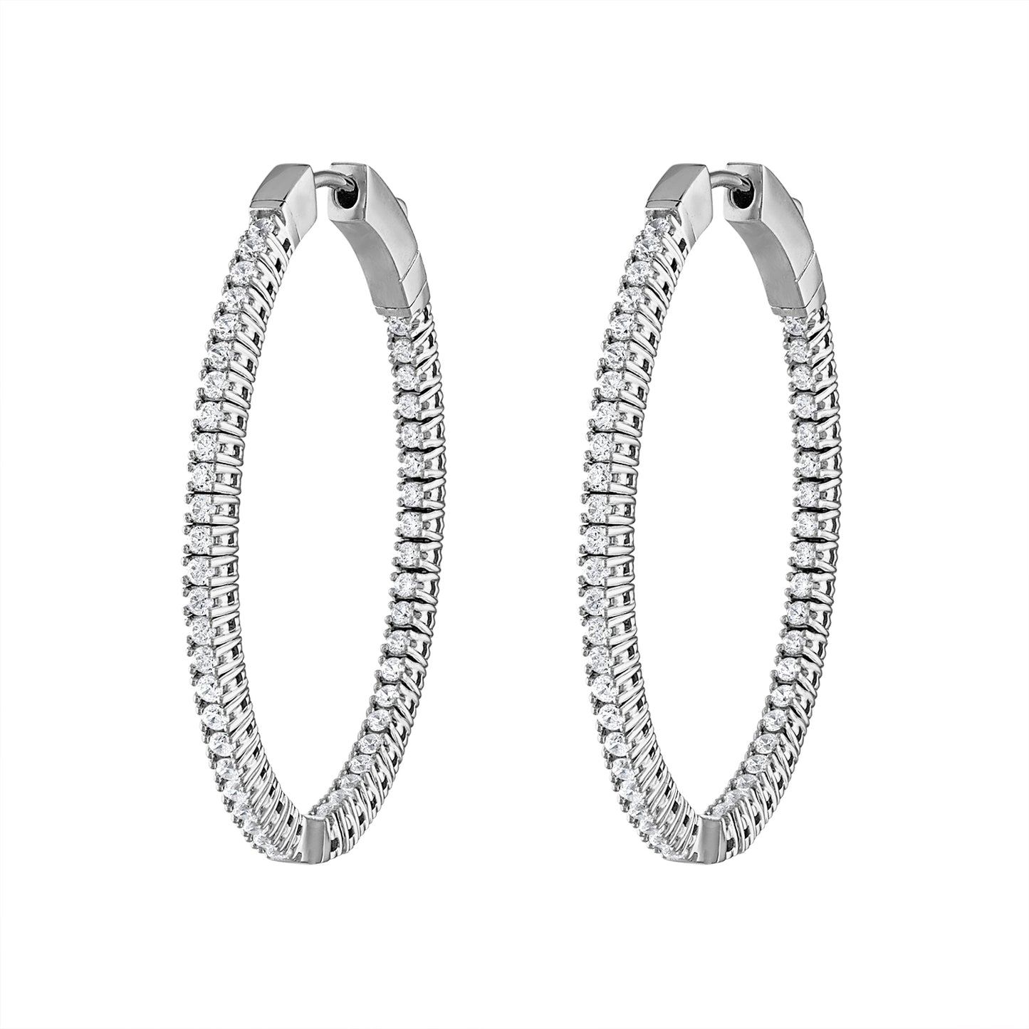 Oval In & Out Flexible Diamond Hoops E3100