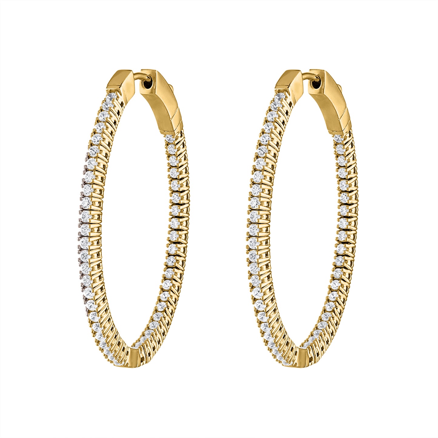 Oval In & Out Flexible Diamond Hoops E3100