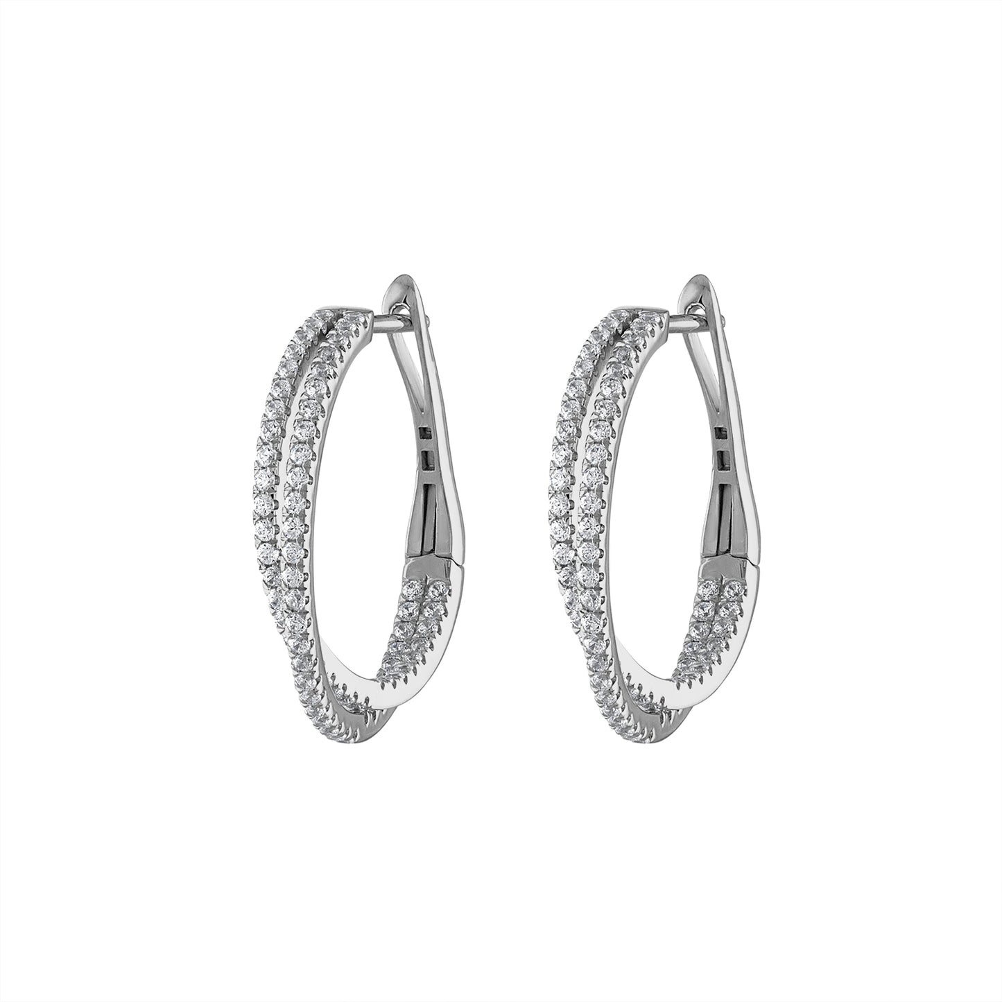 In & Out Diamond Hoops E3101