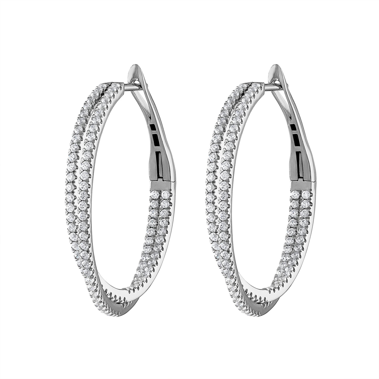 In & Out Diamond Hoops E3101