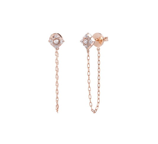 Diamond Drop Chain Earrings E3118