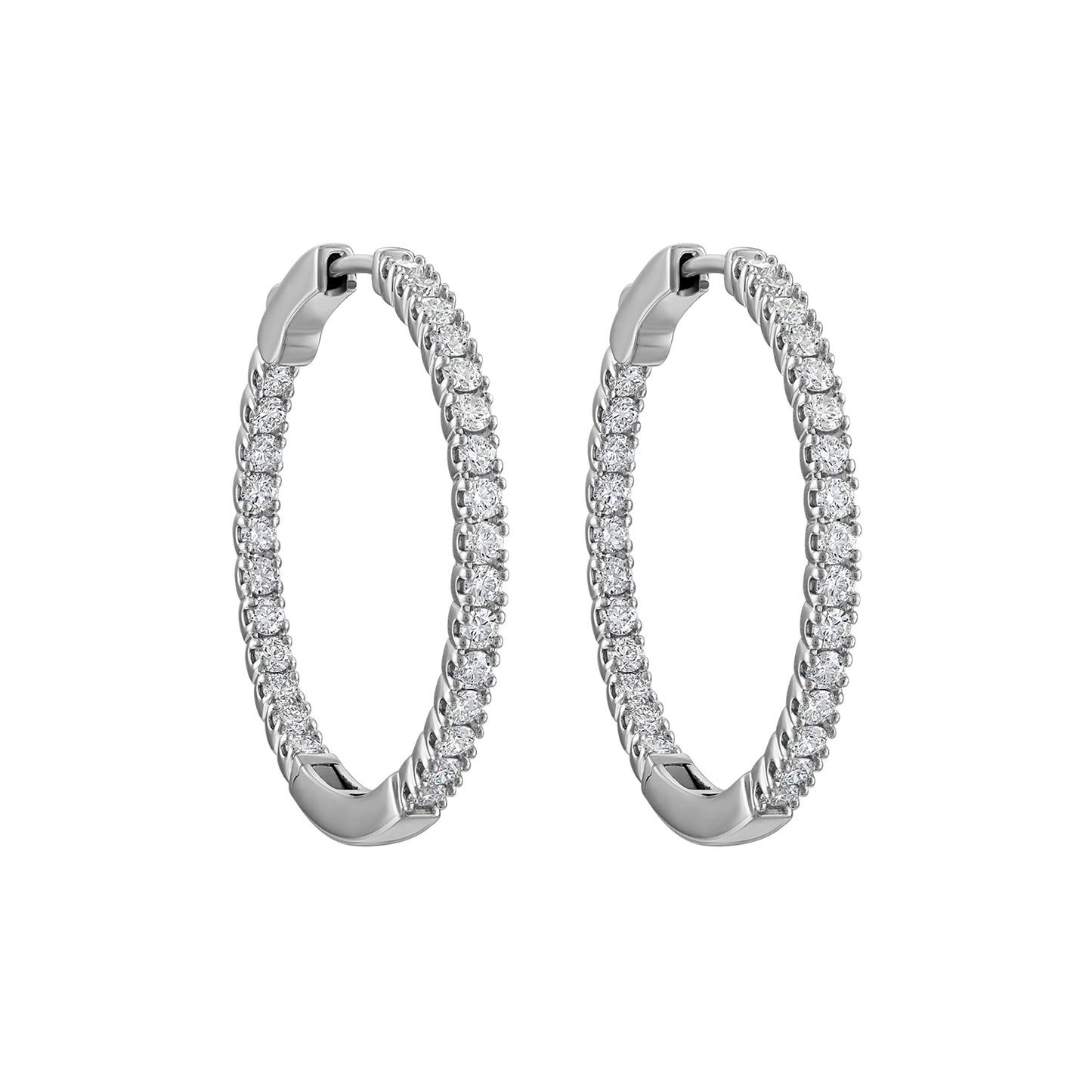 In & Out Diamond Hoops E3144