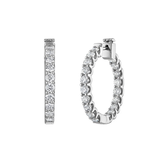 In & Out Diamond Hoops E3145