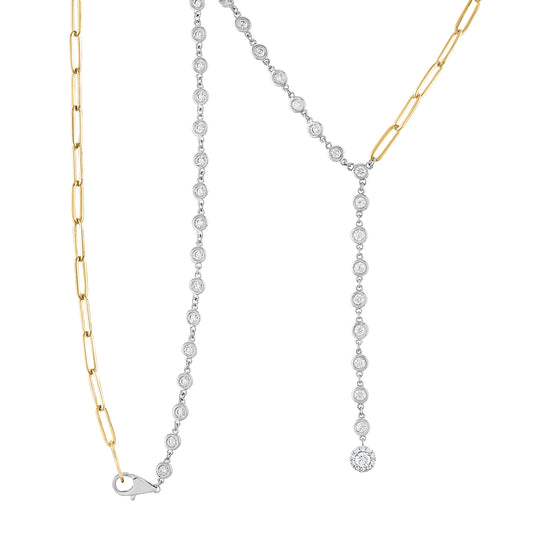 Diamond By Yard & Paper Clip Necklace NR4023