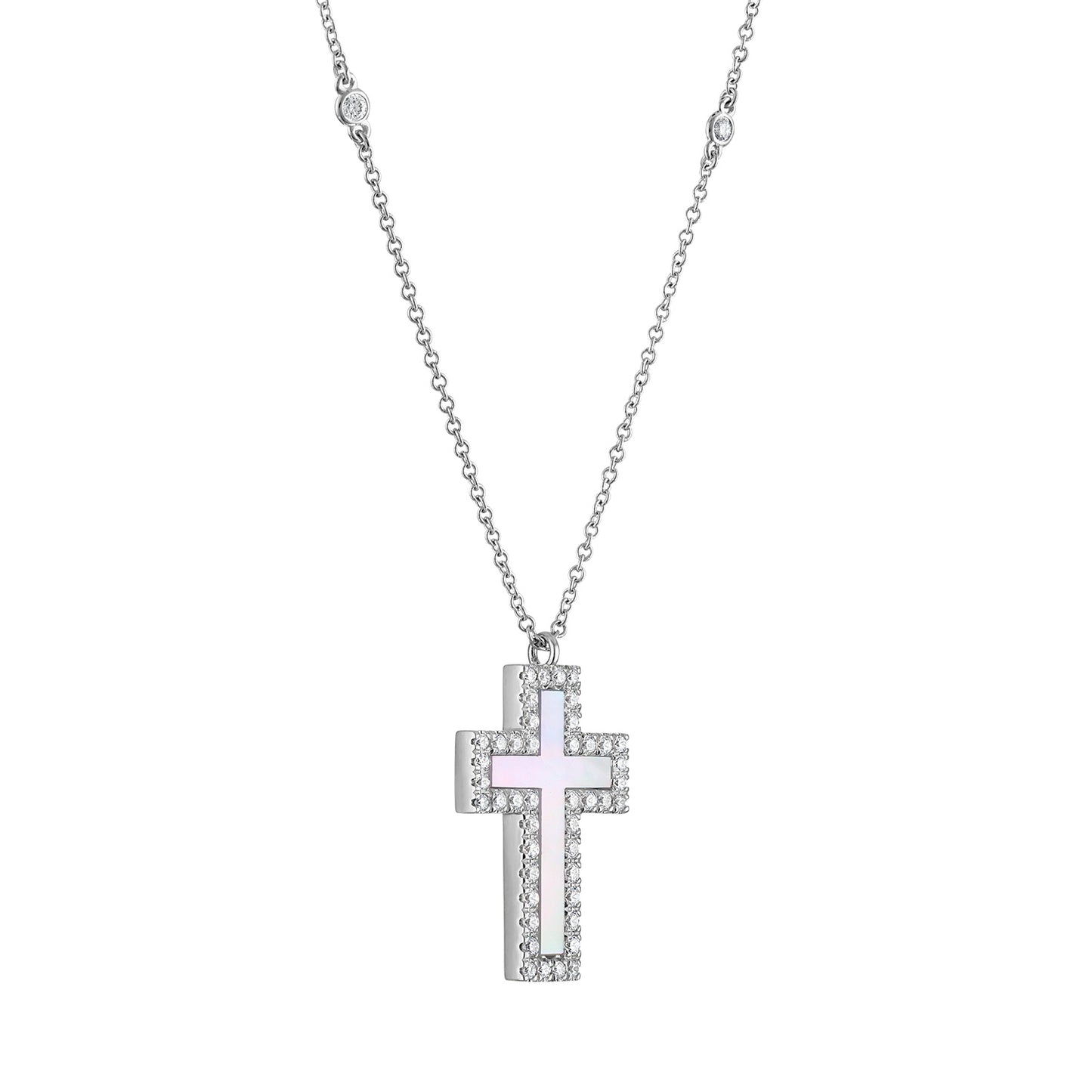 Mother of Pearl Cross Necklace NR4034