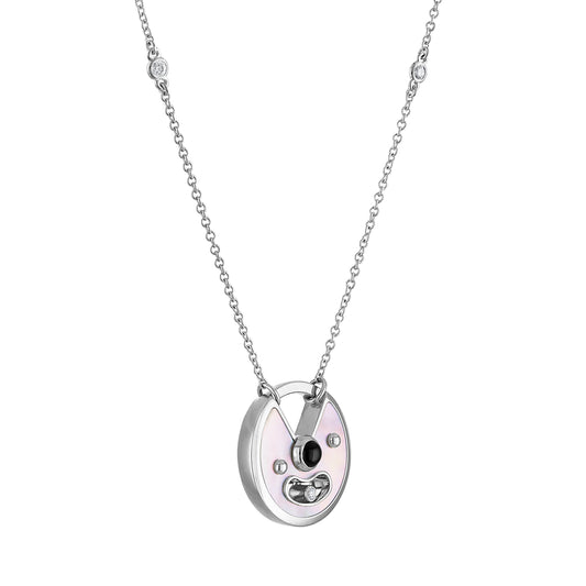 Mother of Pearl Smiley Face Necklace NR4035